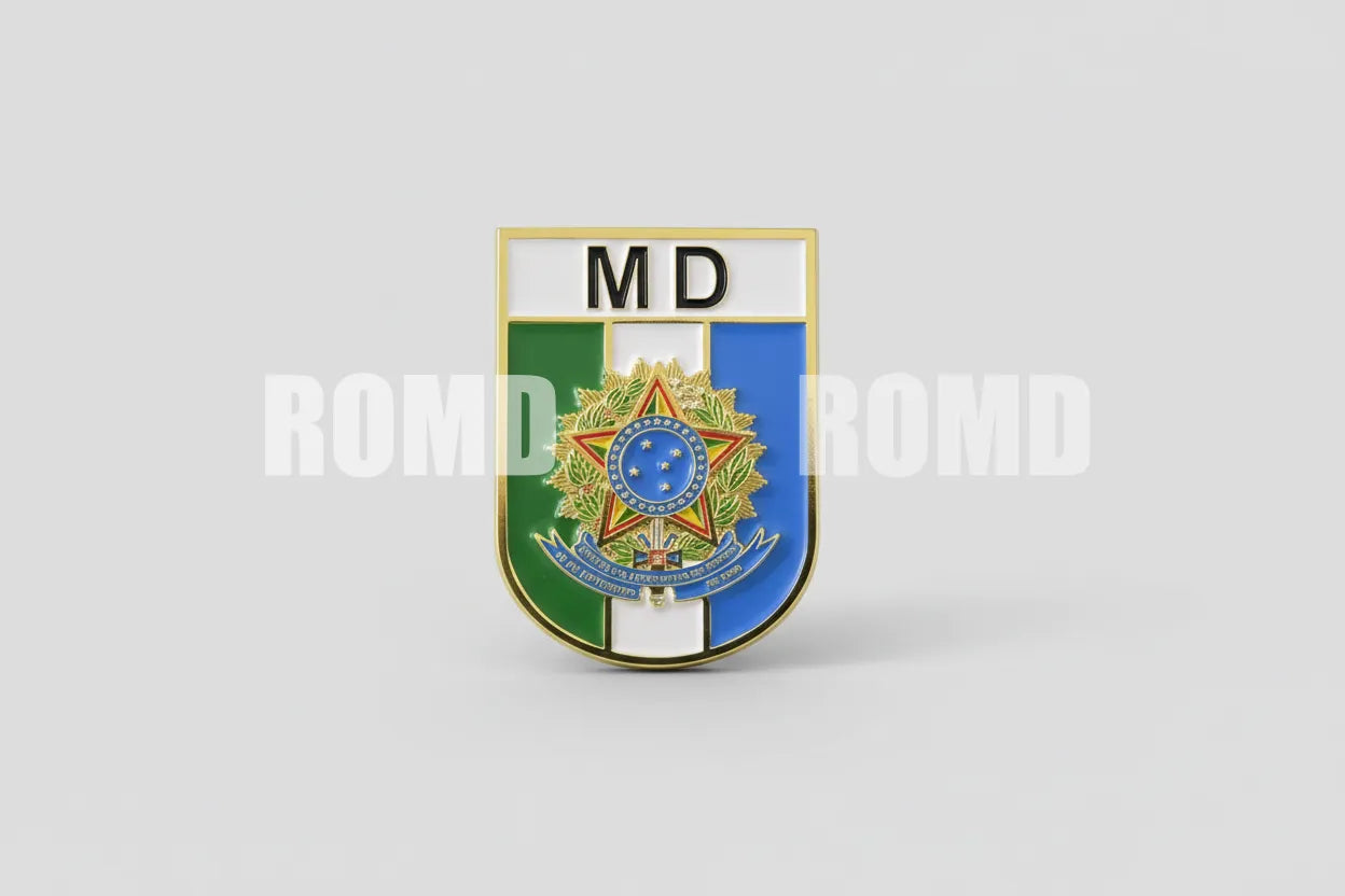 Distintivo metálico de Organização Militar modelo novo 3D ALTO-RELEVO (un)
