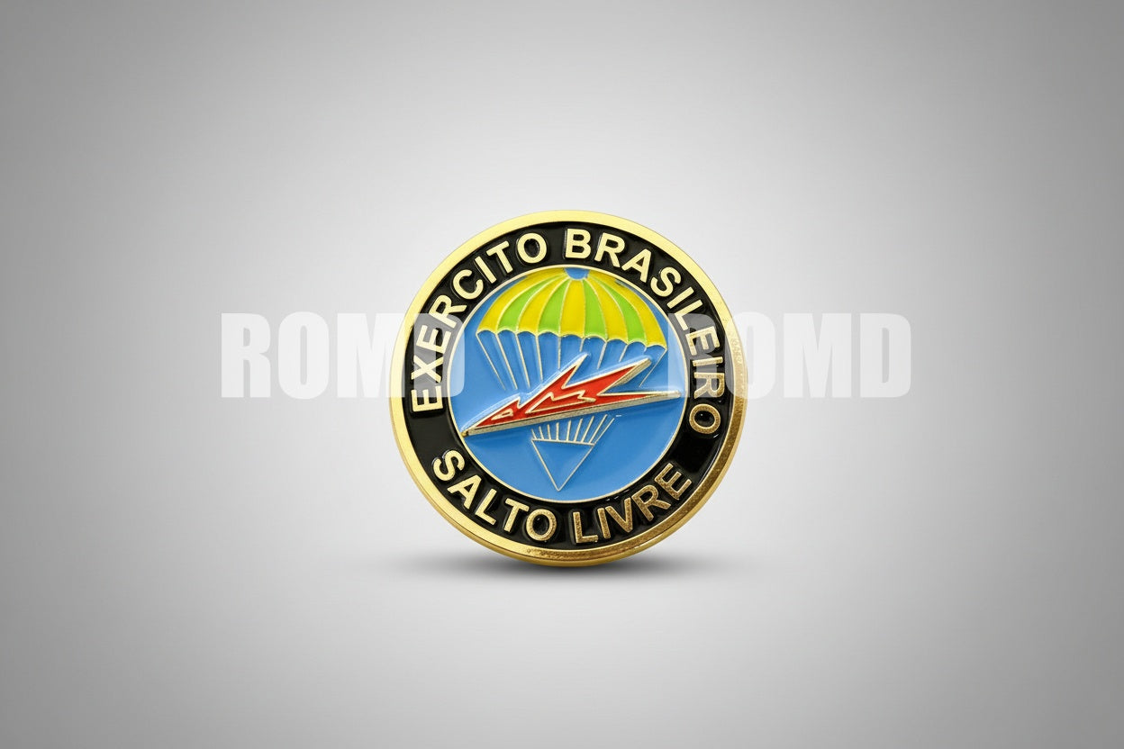 Distintivo Metálico de BOLSO EXÉRCITO - 3D ALTO-RELEVO fixação PINO