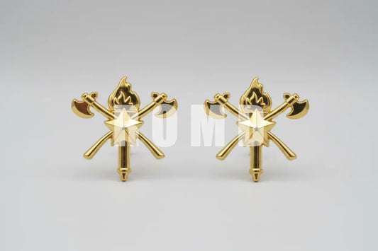Distintivo Metálico de gola BOMBEIRO COMBATENTE CBMDF alto-relevo 3D (par)