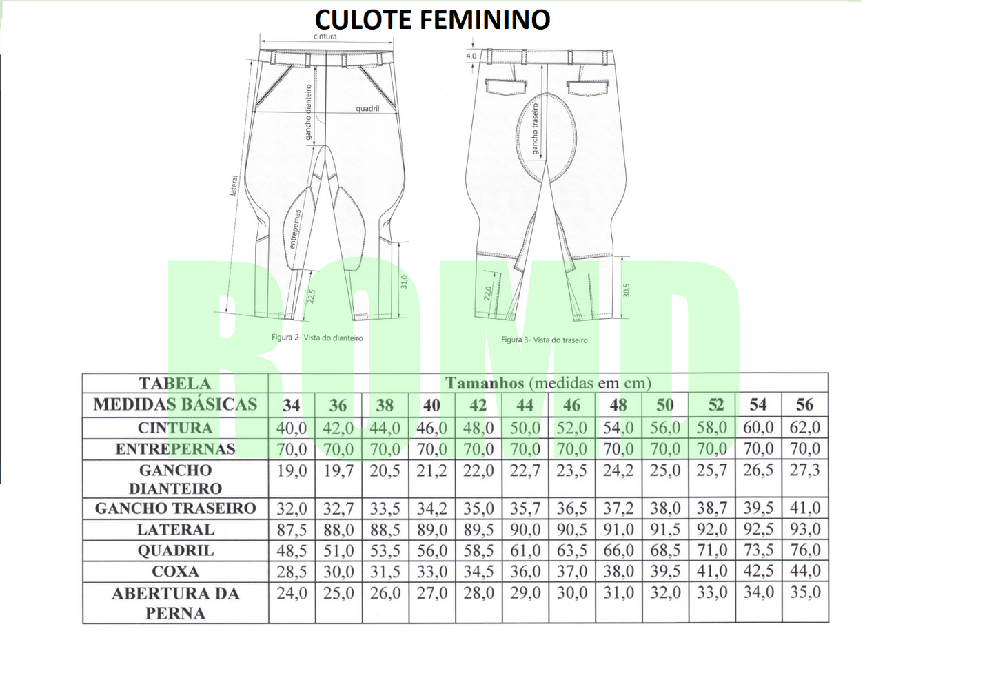 Culote verde oliva Exército (montaria) FEMININO