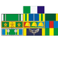 Placa com 10 barretas de medalha militar - fixacao por SUPER-IMÃ